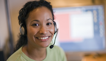 woman on a headset