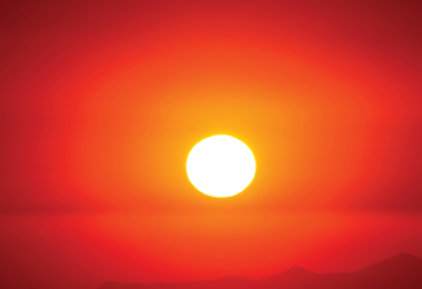 photo of the sun with an orange background